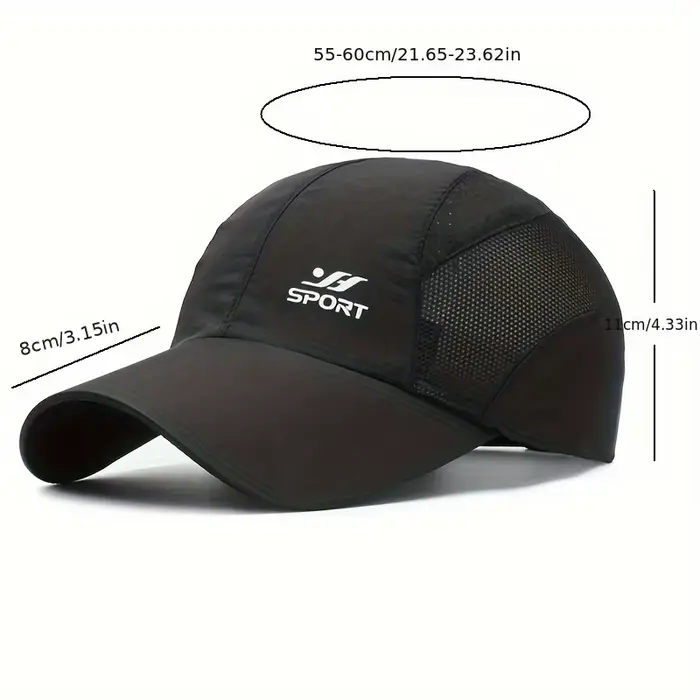 Casquette de Baseball UV Pêche Rapide Séchage Protection Solaire Randonnée Pêche Sport Outdoor Adulte Polyester Tat