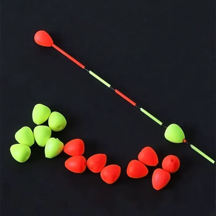 100 perles flottantes rouges et jaunes pour pêche, signal visuel ultra-sensible et accrocheur