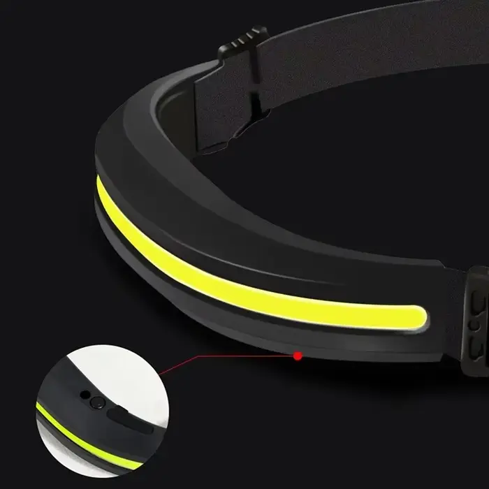 Frontale COB pêche rechargeable lumière rouge et blanche lampe de travail pour camping et running nocturne