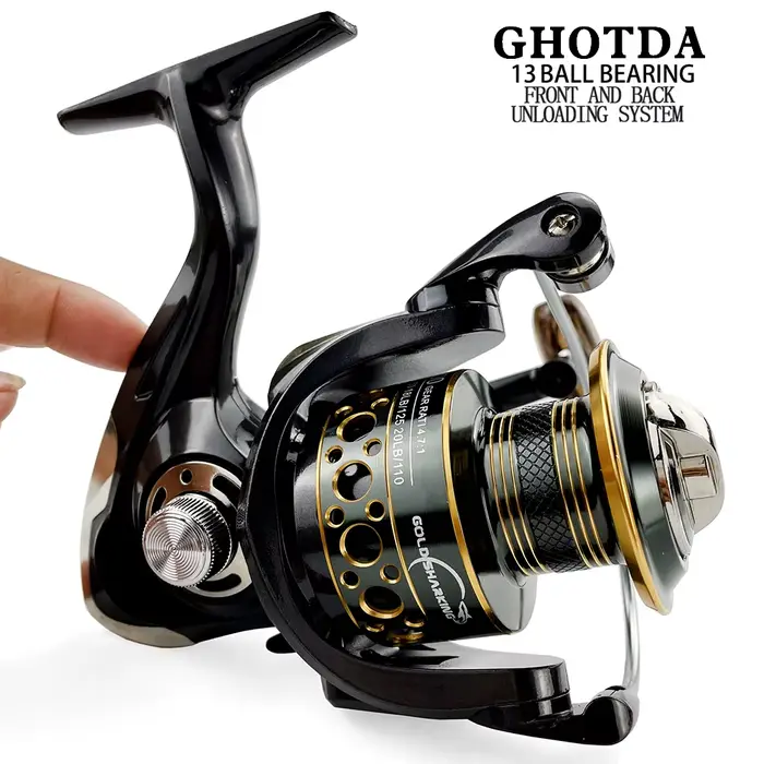 Moulinet spinning pêche carpe BK2000-7000 métal 5.2:1 113BB résistant eau mer et rivière