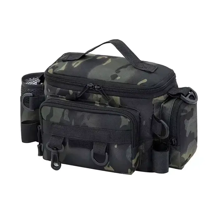 Sac multifonction pêche avec porte-canne portable - Sac à bandoulière pour sports outdoor