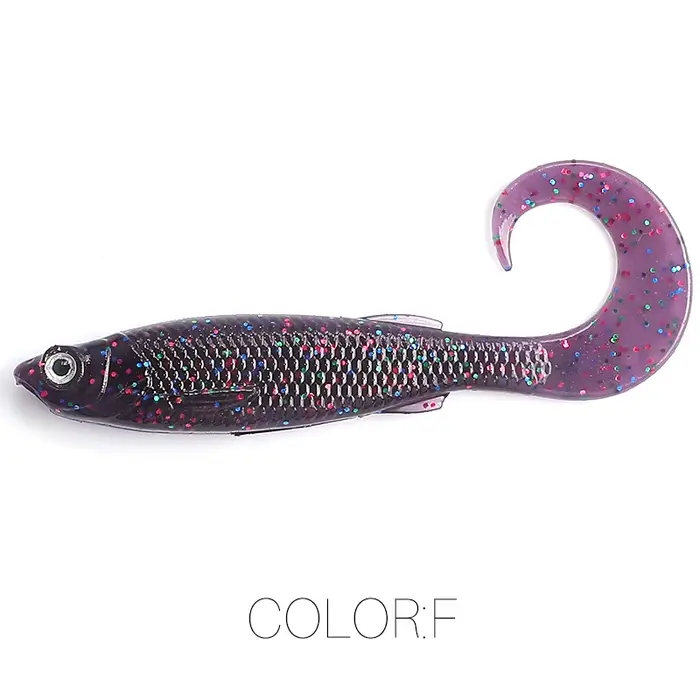 Leurre souple Supercontinent 2023 shad T-tail 5cm/6.5cm pour brochet sandre - yeux 3D réalistes