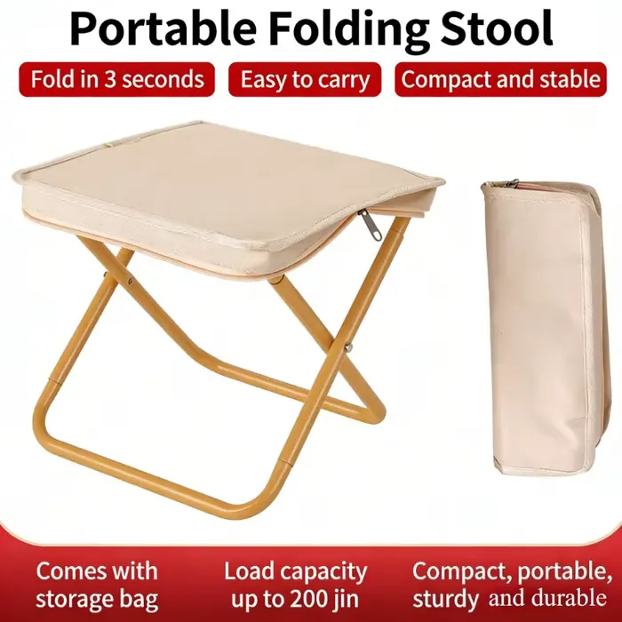 Tabouret pliant sac à main portable - Mini-siège pêche léger pour camping et voyage