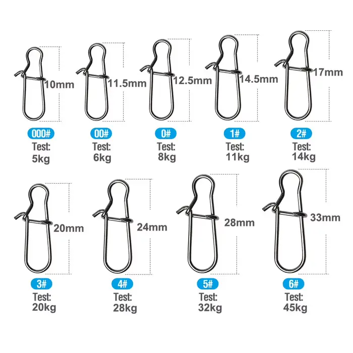 Clips rapides acier inox 50-100 pièces - Fermeture sécurisée pour émerillons et leurres