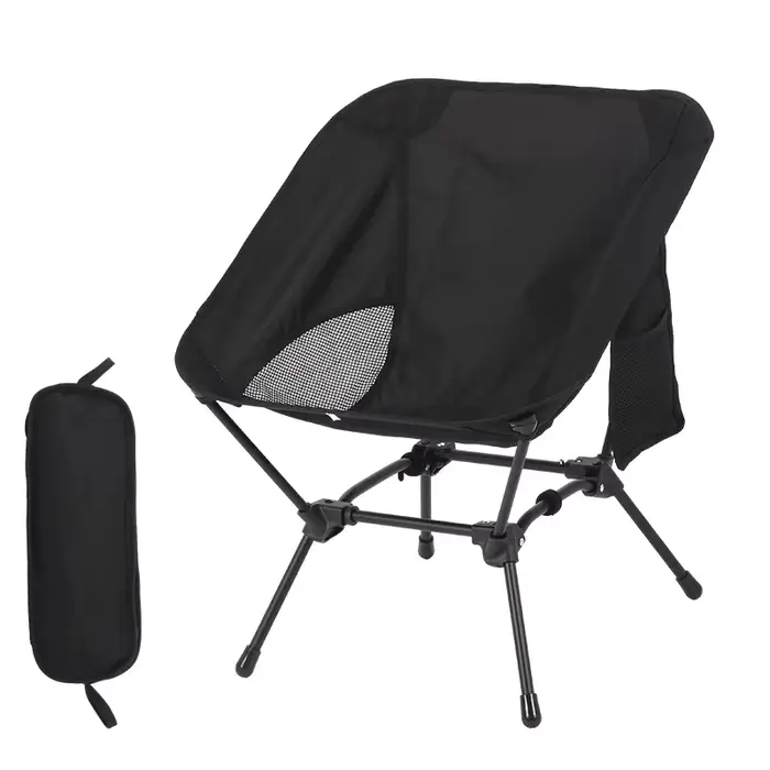 Chaise pliante carrée stable à 4 pieds pour pêche sur terrain accidenté et berges instables