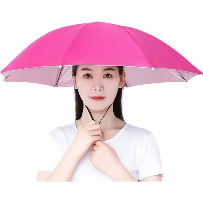 Chapeau parapluie pliable pêche double couche UV protection imperméable plage camping