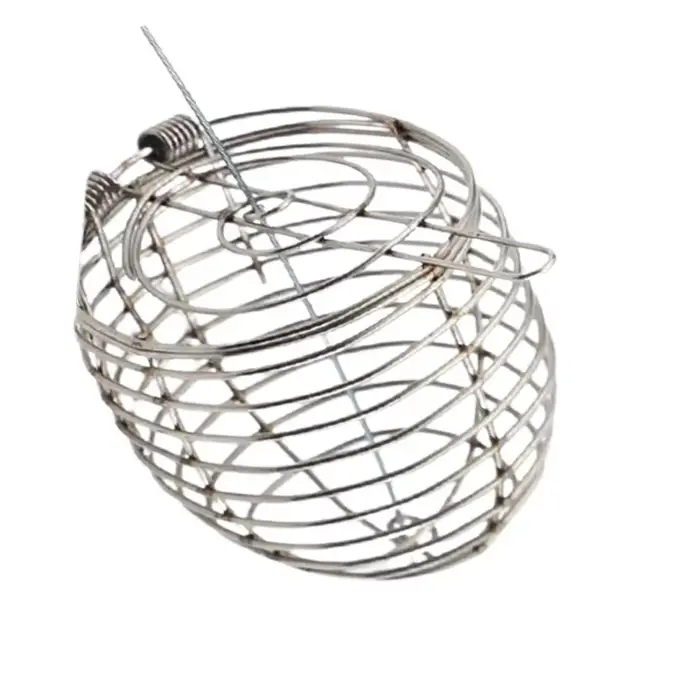 Lot de 5 cages à appâts pêche en acier inoxydable pour amorce feeder et leurres accessoires