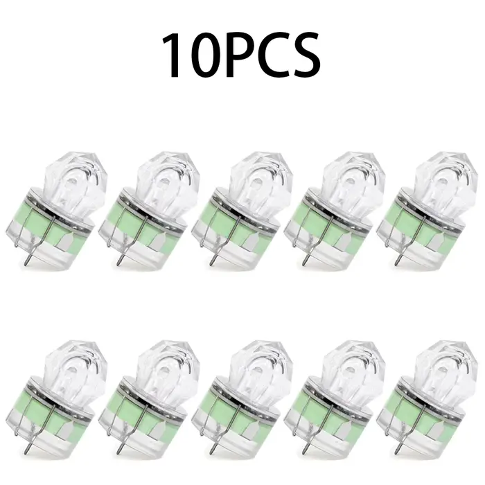 Lot de 10 lampes LED de pêche sous-marine lumineuses - Leurres lumineux colorés pour pêche en mer profonde
