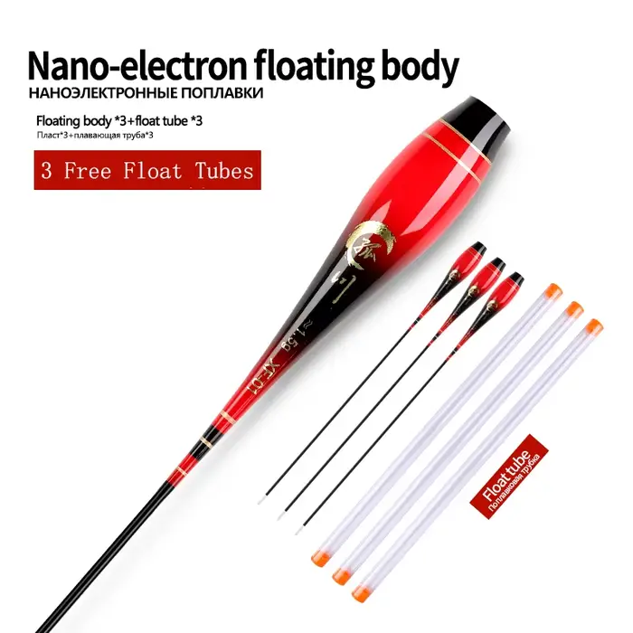 3 flotteurs lumineux nano composite + tubes sans pile CR425 pour pêche électrique rivière océan