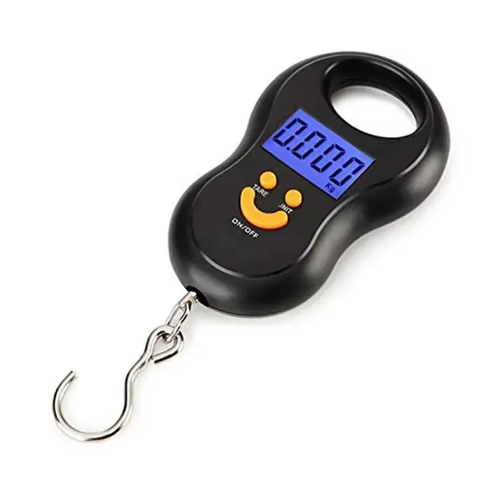 Pèse-personne numérique suspendu 50Kg précision 10g LCD rétroéclairé pour pêche cuisine voyage compact