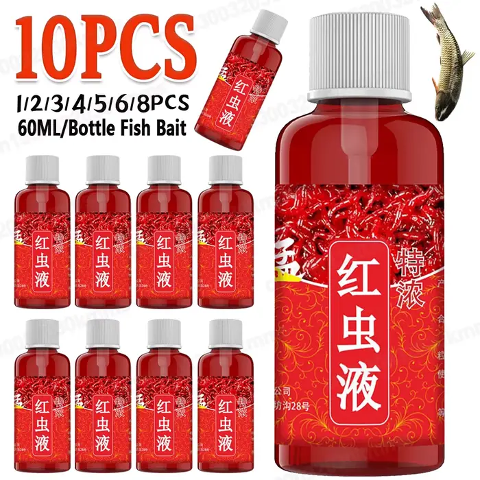 Attractant liquide vers de sang 60ml - Concentré puissant pour perche, silure et pêche à la carpe