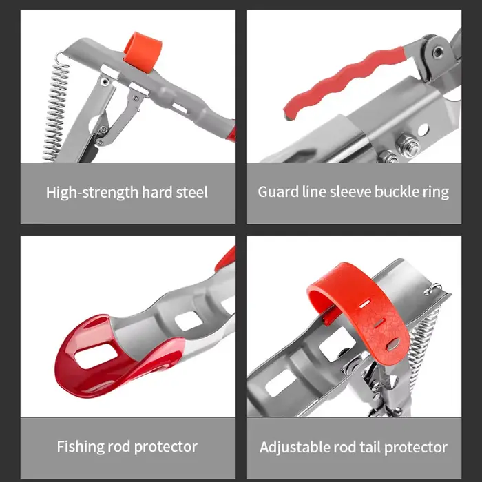 Support de canne à pêche automatique en acier inoxydable réglable et pliable avec ressort