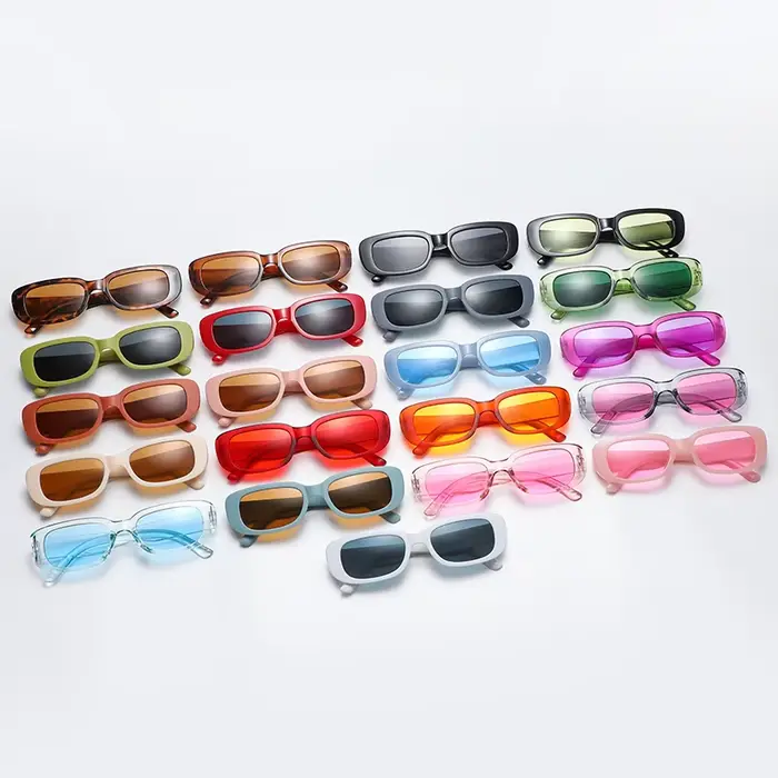 Lunettes de pêche rétro rectangle - Petit format - Voyage plage été UV400