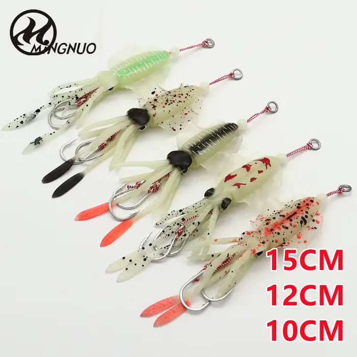 Leurre souple calmar AS Soft Lure - Jupes PVC pour pêche en mer et trolling bateau