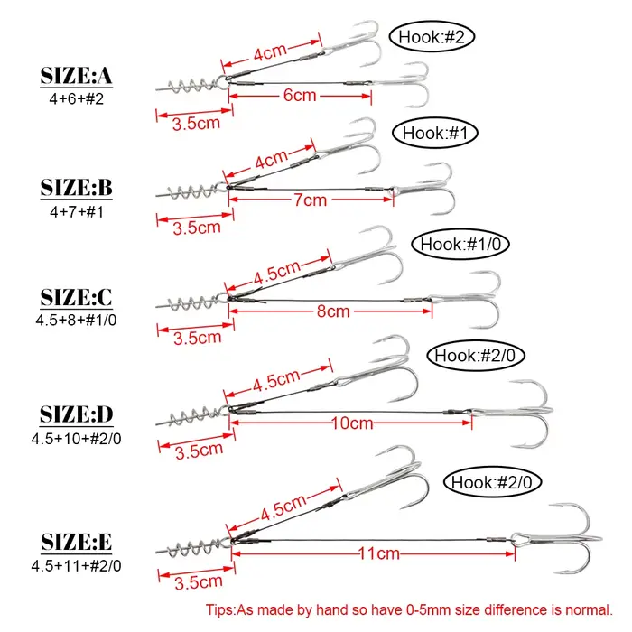 Hameçon treble stinger rig corkscrew - acier carbone pour pêche brochet et perche