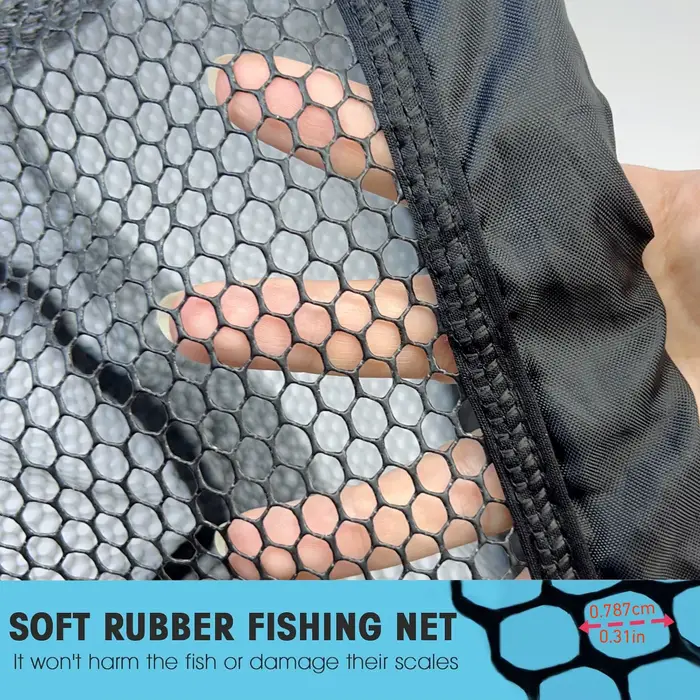 Épuisette pliante rétractable pêche à la mouche - Légère et durable pour pêche nomade en rivière