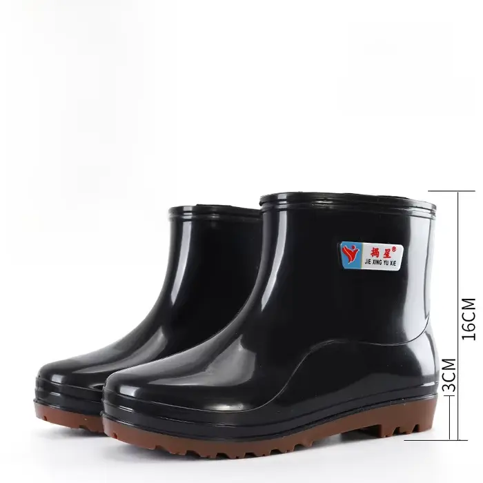 Bottes de pluie courtes homme épaisses et résistantes - Chaussures de travail imperméables pour chantier et protection
