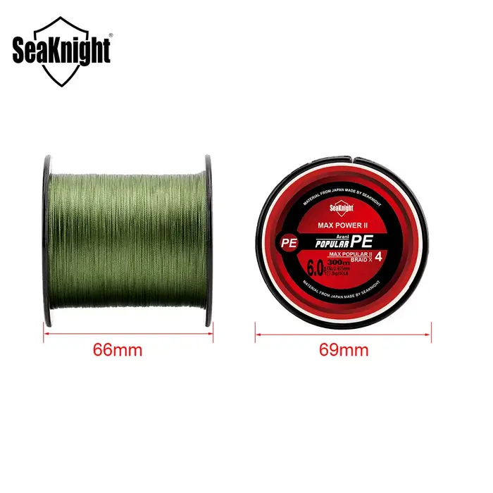 SeaKnight TriPoseidon 4 Strands PE 300M - Ligne Tressée Multifilament pour Carpe 15-30LB Haute Résistance