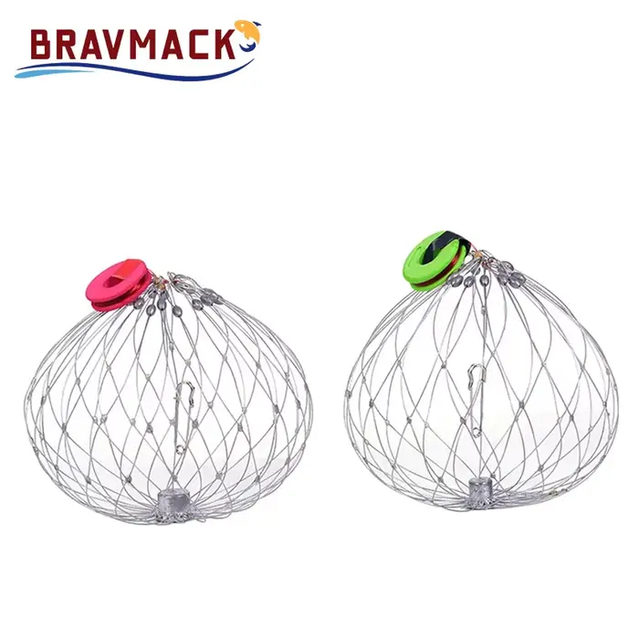 Piège à poissons et crabes automatique en acier - Filet à ouverture automatique pour pêche en mer