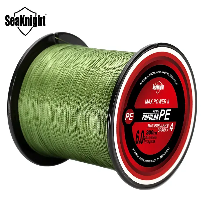 Ligne pêche SeaKnight TriPoseidon 4 brins multifilament 300M PE carpe 15-30LB tressée lisse