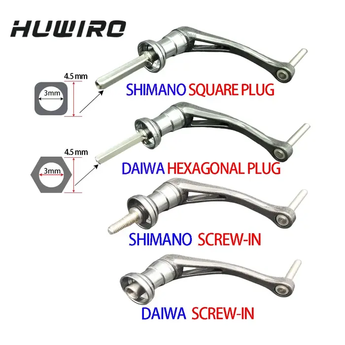 Manivelle de rechange pour moulinet sans poignée légère carbone compatible Shimano et Daiwa