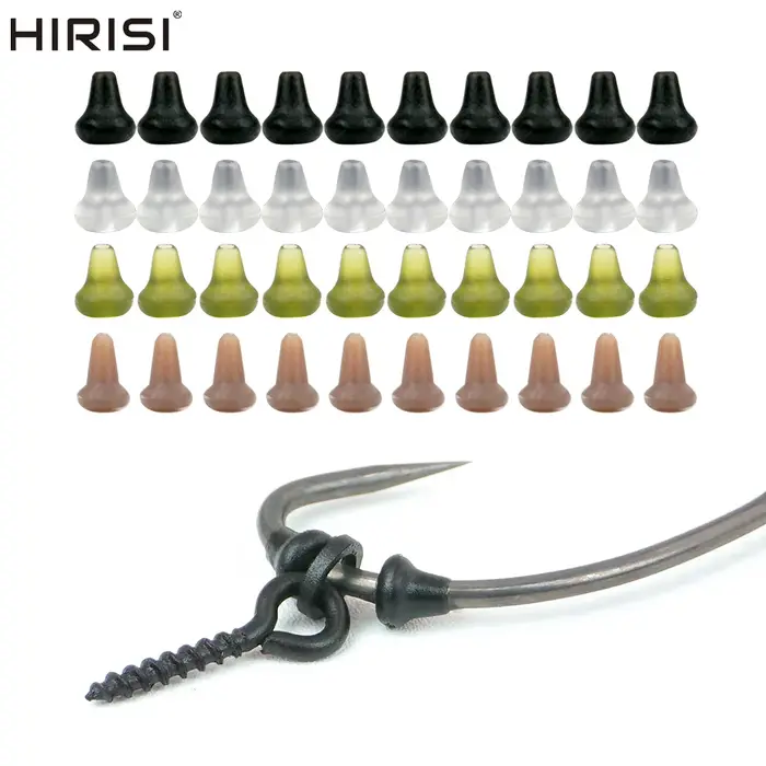 50 stops élastiques souples pour montages carpe - Accessoires terminal rigs 4 couleurs