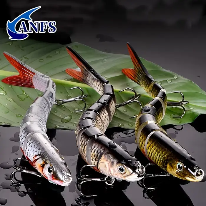 Leurre de pêche multi-articulé swimbait crankbait coulant lent bionique pour truite et perche eau douce