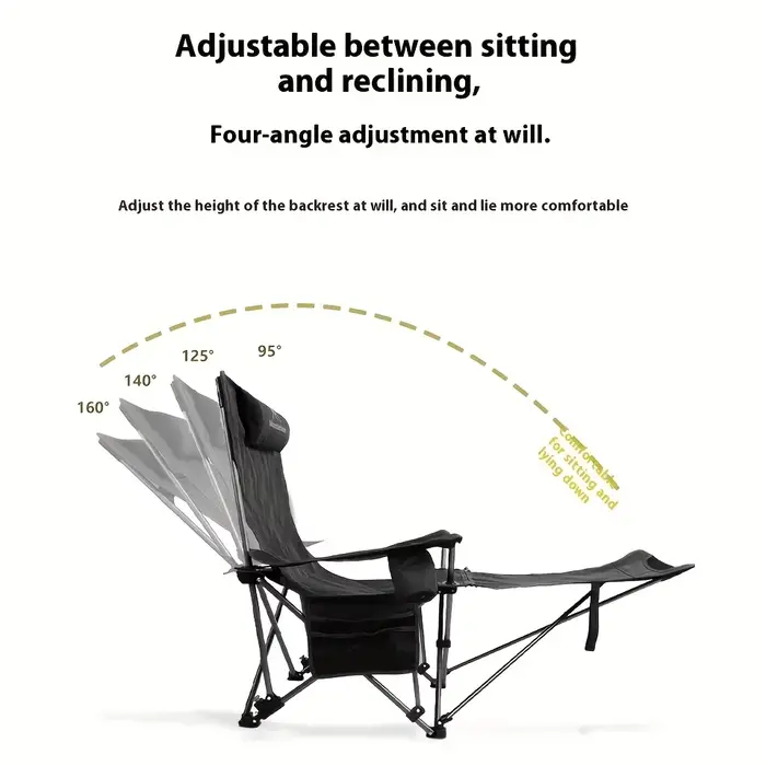 Fauteuil camping MOUNTAINHIKER toile Oxford 600D 4 positions pêche plage portable extérieur
