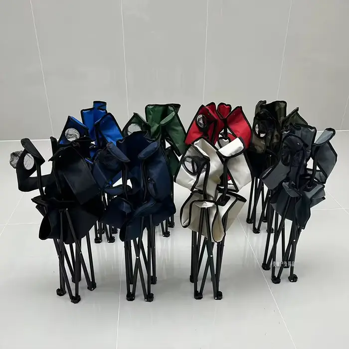 Chaise pliante pêche plage camping avec porte-bouteille tissu oxford portable siège extérieur