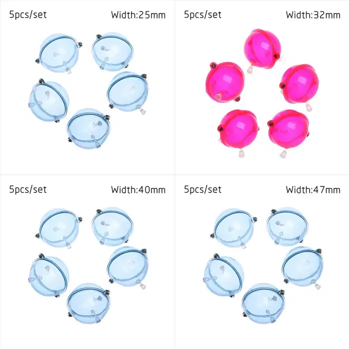 Lot de 5 flotteurs de pêche mer ABS haute qualité, bulles flottantes 25 32 40 47