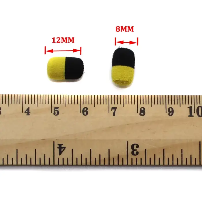 20 bouillettes flottantes cylindriques 8mm pour pêche carpe - Montages zig rig