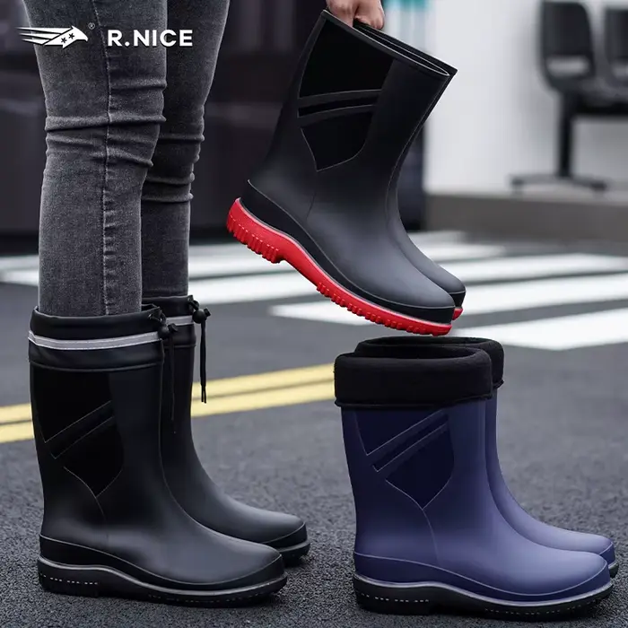 Bottes de pêche homme High-Tube imperméables anti-dérapantes renforcées pour chantier et fruits de mer