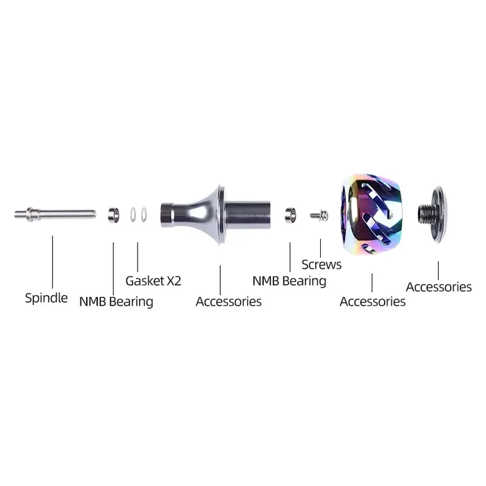 Manivelle moulinet pêche ROLLFISH poignée métal bouton ergonomique bras oscillant modification DIY