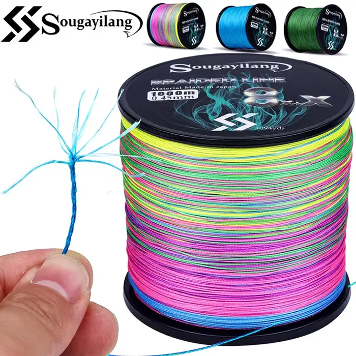Ligne de pêche PE multifilament Sougayilang 9 brins pour carpe et raid, 300m 500m 1000m