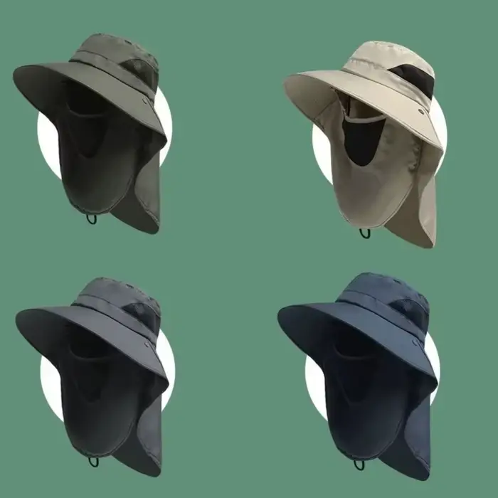 Chapeau de pêche UV protection été pour hommes femmes avec rabat cou nu pêche randonnée camping