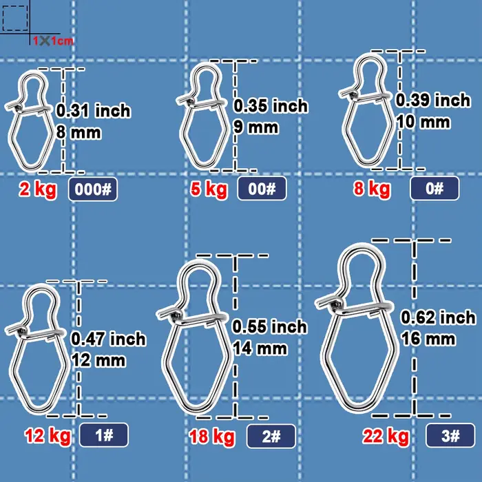 Clips duo lock en inox pour leurres crankbait - connecteurs rapides pour pêche en eau douce