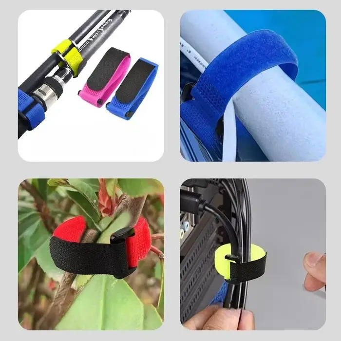 10 bandes réutilisables pour attacher et organiser les cannes à pêche, strap ceinture porte-cannes pour pêcheur extérieur