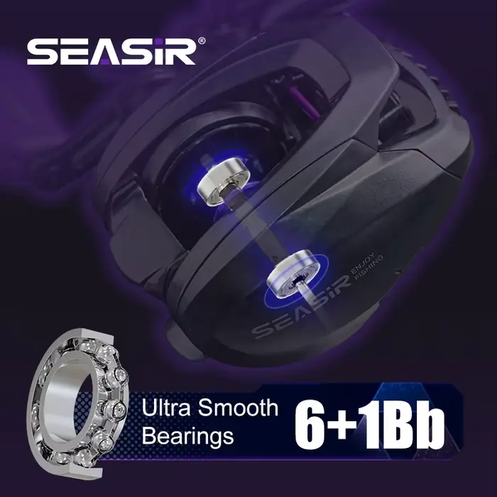 Moulinet Baitcasting Ultraléger Seasir ZERO-VX 133g BFS 7.6:1 pour pêche en eau douce et mer