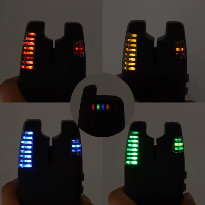 Kit d'alarmes de touche sans fil pour pêche carpe B1230 avec signal sonore et lumineux LED