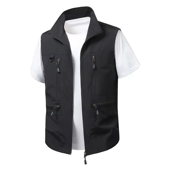 Veste sans manches pêche homme grande taille 6XL respirante et multifonction avec multiples poches