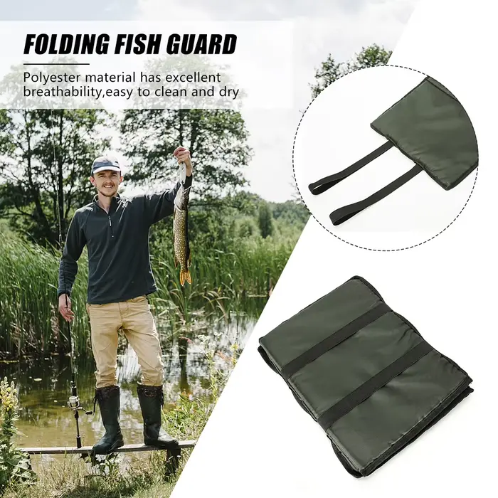 Tapis de pêche 3 couches pour carpes jaune - Protection poisson avec coussin éponge confortable