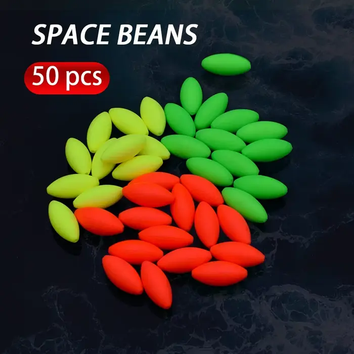 50 flotteurs beans et olives élargis - Flotteurs à queue épaissie pour ligne de dérive visible