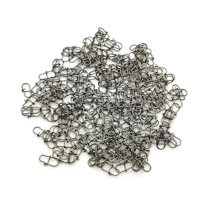Lot 50 émerillons acier inoxydable pêche - Connecteurs clips bascules accessoires mer leurres
