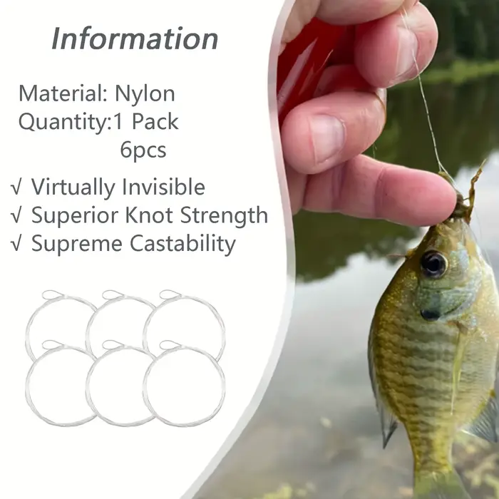 Bas de ligne pêche à la mouche 9-15ft pré-noué loop clair effilé nylon 6 pièces - Aventik