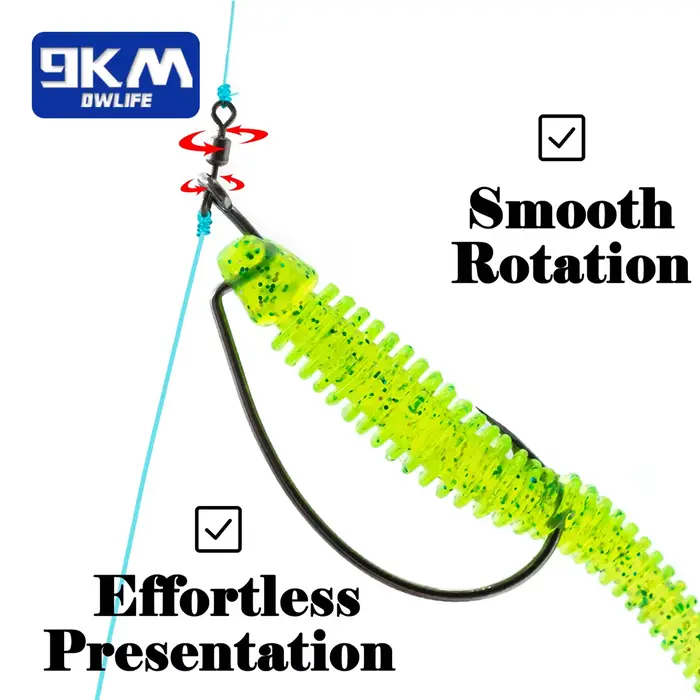10 hameçons drop shot EWG avec swivel pour pêche bass carnassier eau douce mer