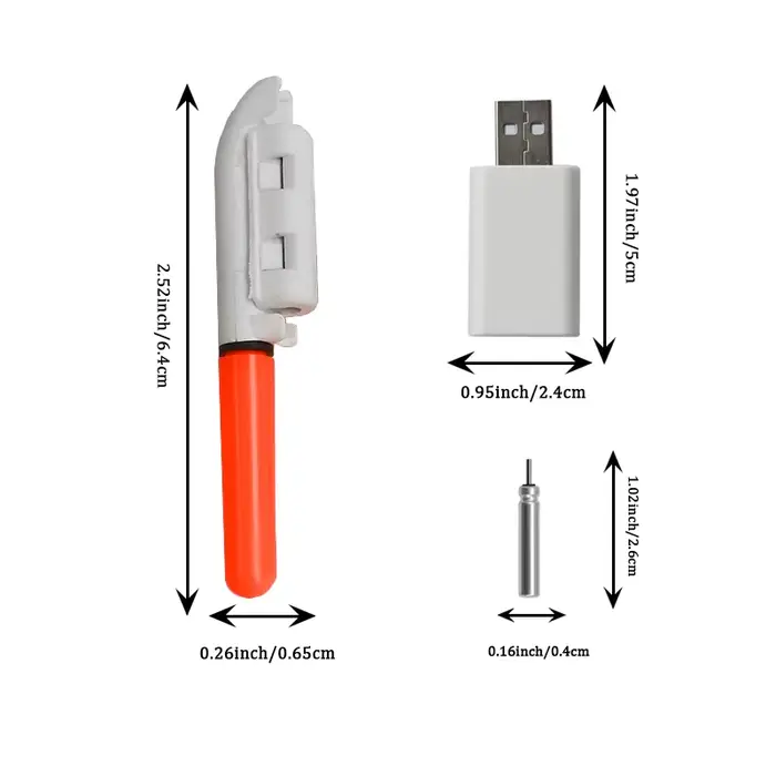 2 lampes de pêche électroniques étanches avec batterie rechargeable et clip pour canne télescopique