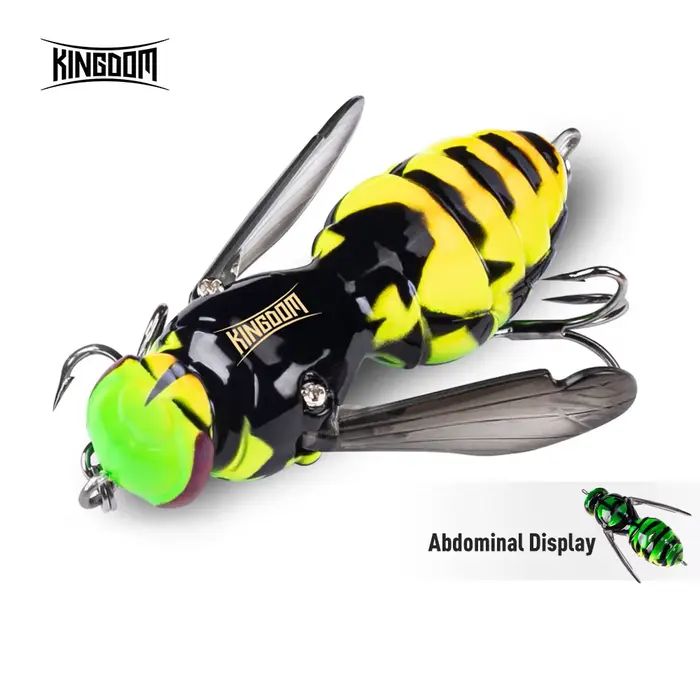 Leurre dur flottant insecte Wasp Crawl 4.2g et 6.6g pour la pêche du brochet et du black bass