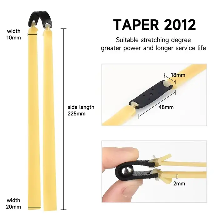 Bandes élastiques catapulte pêche 2.0mm haute élasticité précision latex