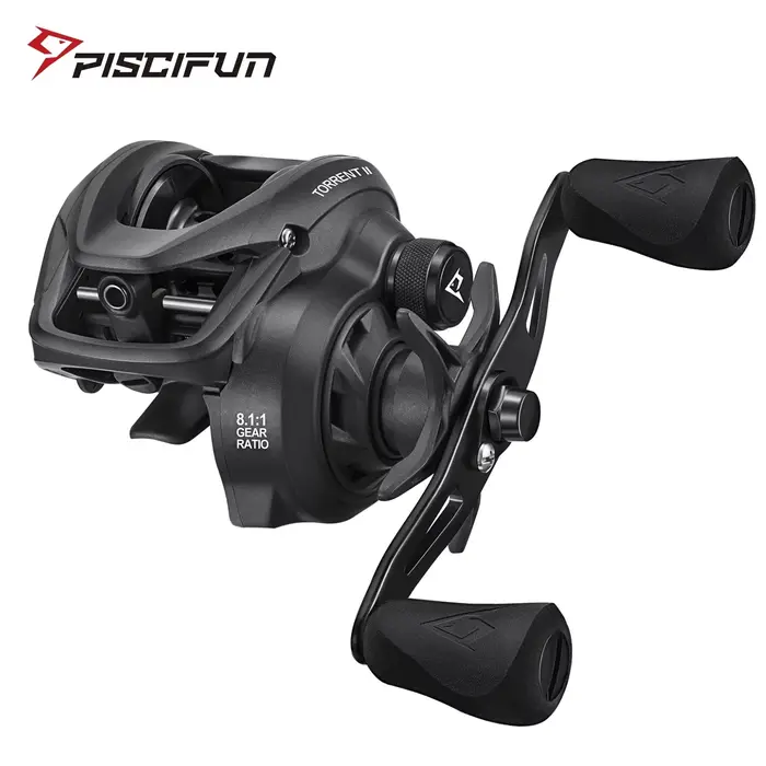 Moulinet baitcasting Piscifun Torrent II 100 frein carbone 9kg ratio 6.6:1/8.1:1 frein magnétique léger 191g
