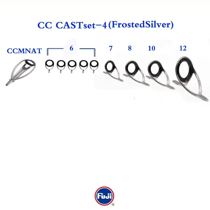 Set de guides Fuji Original KW CAST pour montage cannes spinning et casting - Cadre inox durable